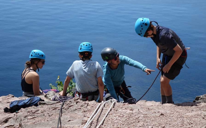 character development rock climbing camp